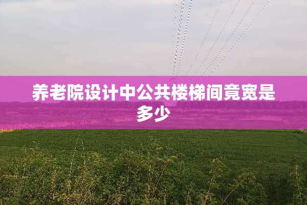 养老院设计中公共楼梯间竟宽是多少