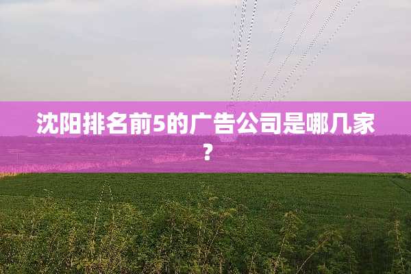 沈阳排名前5的广告公司是哪几家？