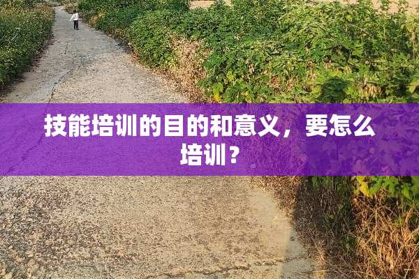 技能培训的目的和意义，要怎么培训？