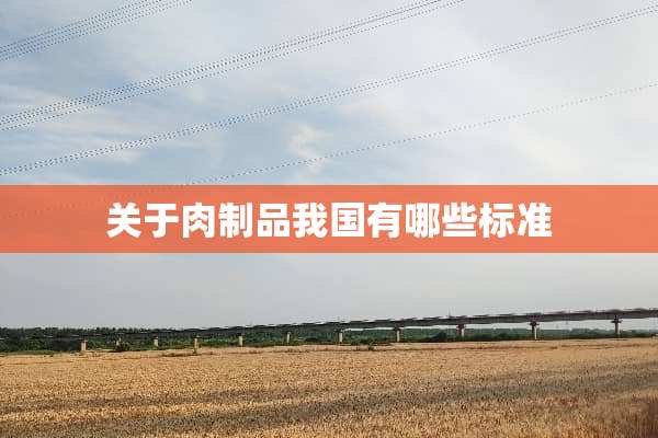 关于肉制品我国有哪些标准