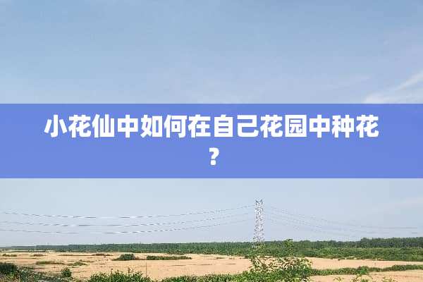 小花仙中如何在自己花园中种花？
