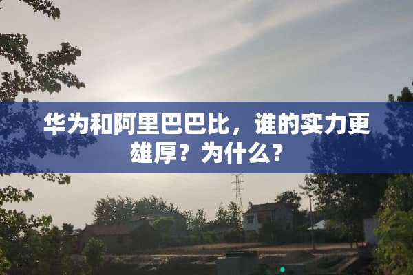 华为和阿里巴巴比，谁的实力更雄厚？为什么？