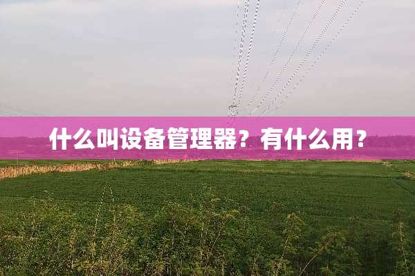 什么叫设备管理器？有什么用？