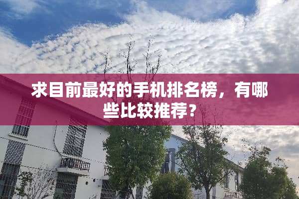 求目前最好的手机排名榜，有哪些比较推荐？