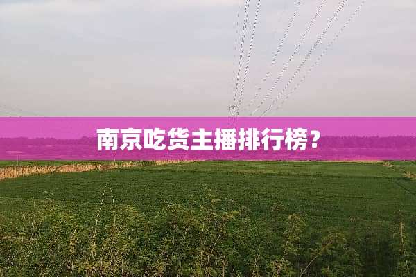 南京吃货主播排行榜？