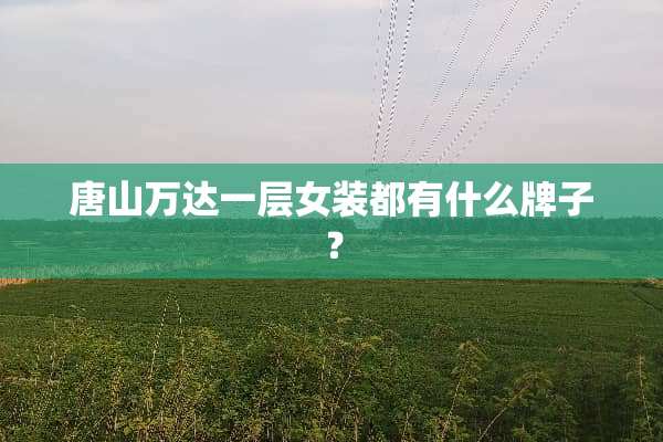 唐山万达一层女装都有什么牌子？