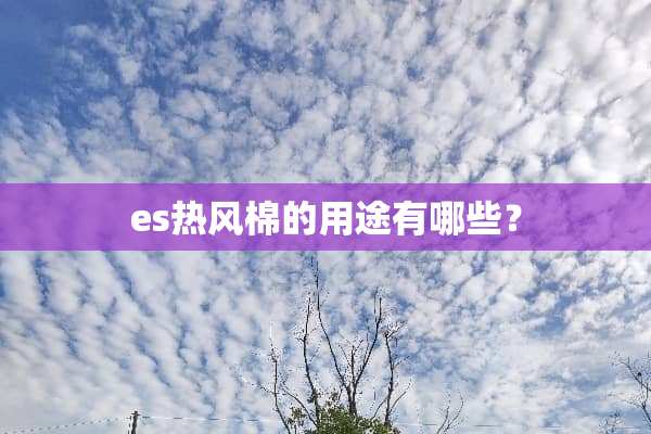 es热风棉的用途有哪些？