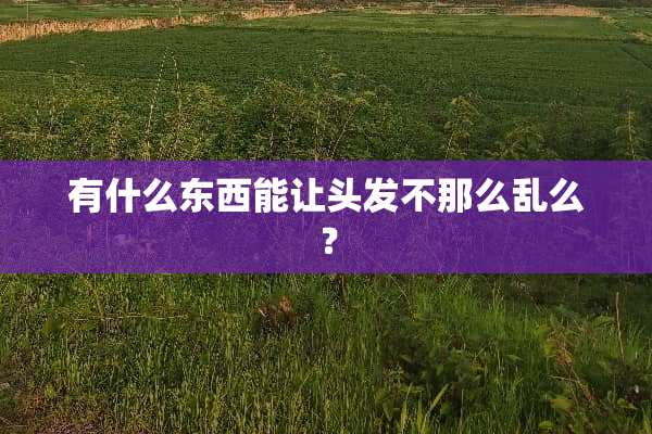 有什么东西能让头发不那么乱么？