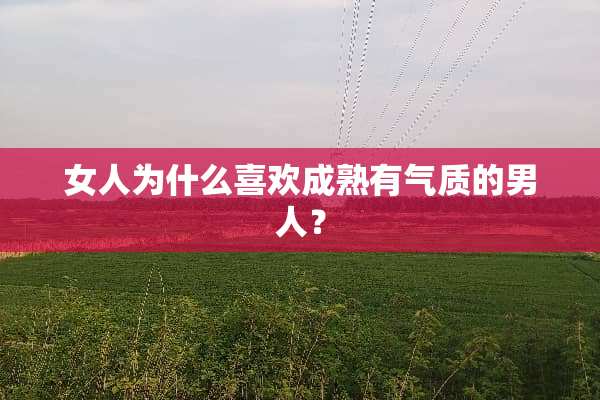 女人为什么喜欢成熟有气质的男人？