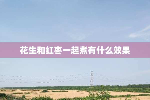 花生和红枣一起煮有什么效果