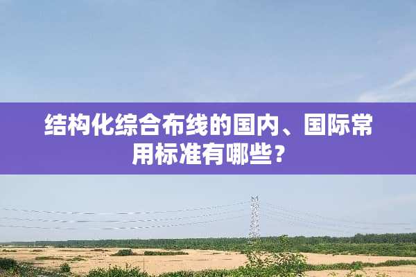 结构化综合布线的国内、国际常用标准有哪些？