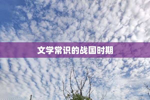 文学常识的战国时期