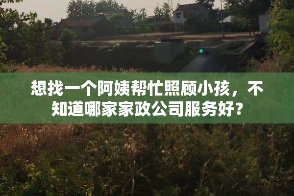 想找一个阿姨帮忙照顾小孩，不知道哪家家政公司服务好？