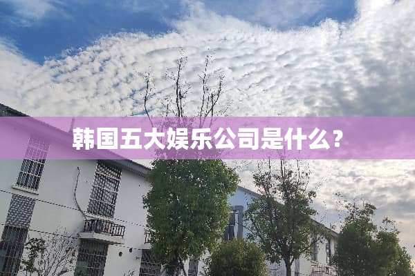 韩国五大娱乐公司是什么？
