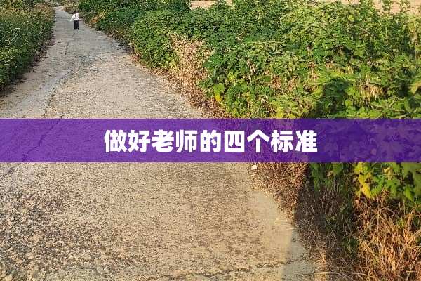 做好老师的四个标准