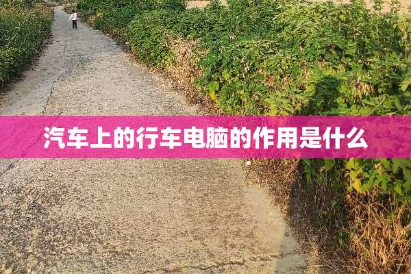汽车上的行车电脑的作用是什么
