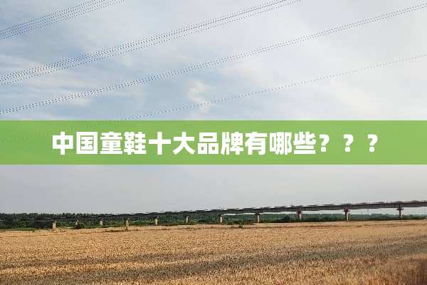 中国童鞋十大品牌有哪些？？？