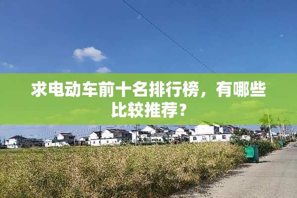 求电动车前十名排行榜，有哪些比较推荐？