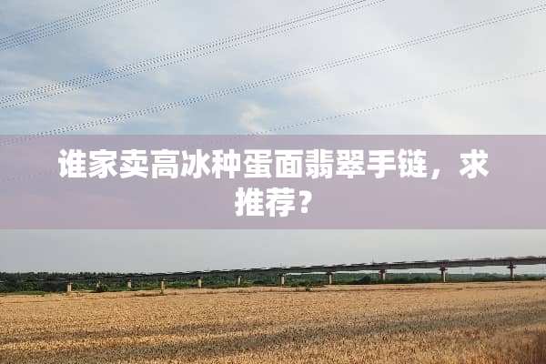 谁家卖高冰种蛋面翡翠手链，求推荐？