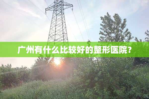 广州有什么比较好的整形医院？