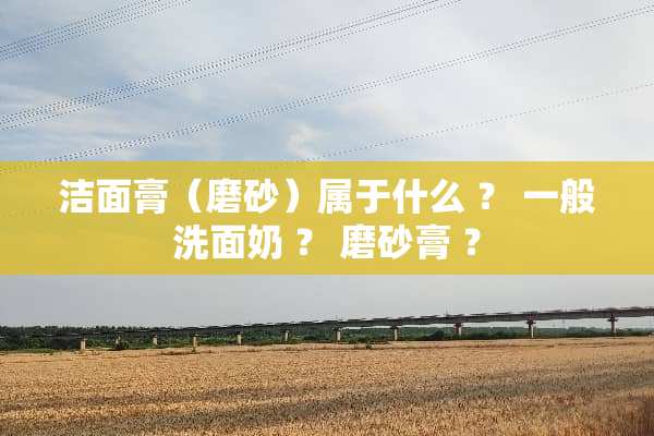 洁面膏（磨砂）属于什么 ？ 一般洗面奶 ？ 磨砂膏 ？