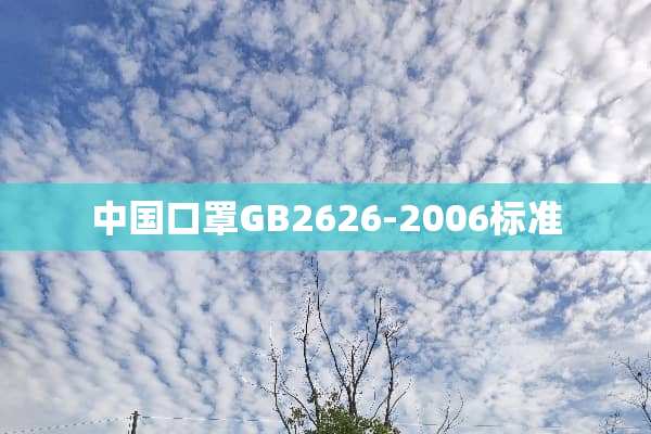 中国口罩GB2626-2006标准