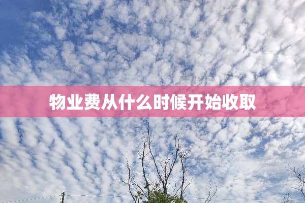 物业费从什么时候开始收取