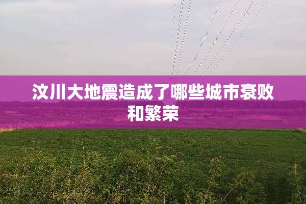 汶川大地震造成了哪些城市衰败和繁荣