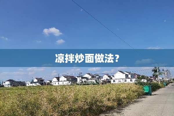 凉拌炒面做法？