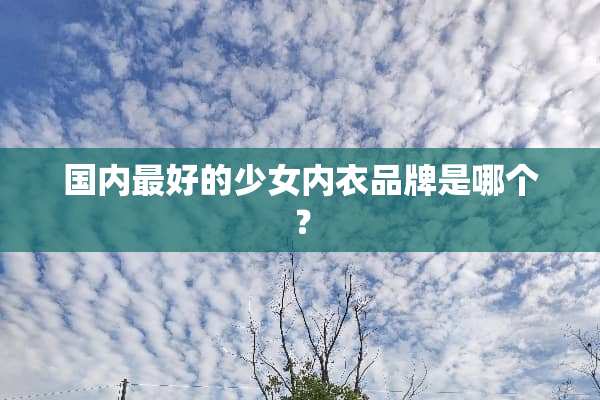 国内最好的少女**品牌是哪个？