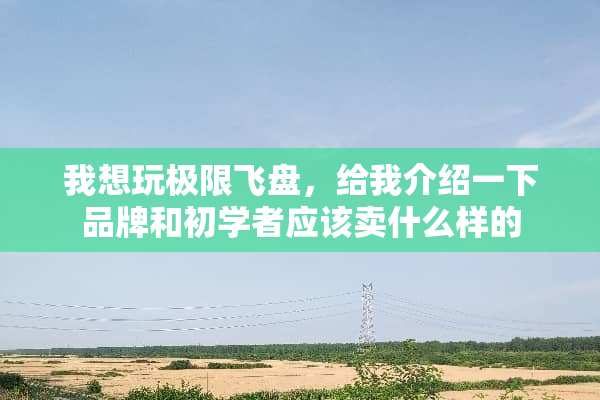 我想玩极限飞盘，给我介绍一下品牌和初学者应该卖什么样的