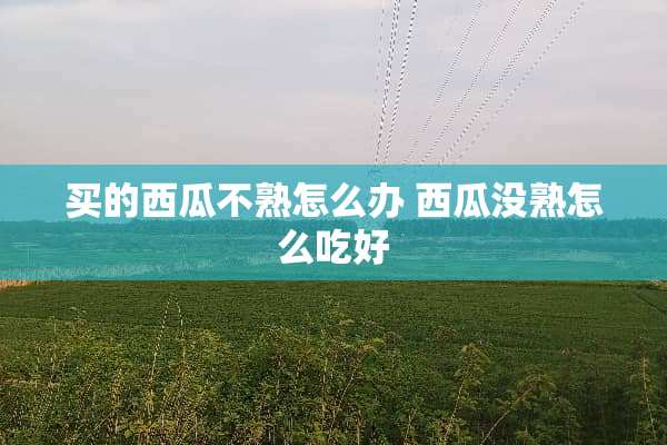 买的西瓜不熟怎么办 西瓜没熟怎么吃好