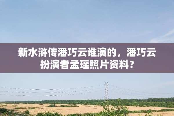 新水浒传潘巧云谁演的，潘巧云扮演者孟瑶照片资料？
