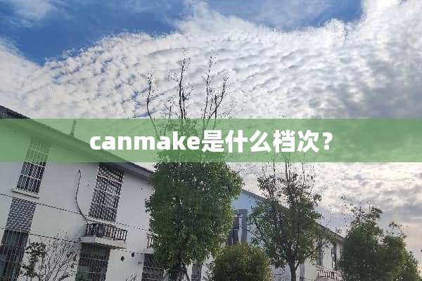 canmake是什么档次？