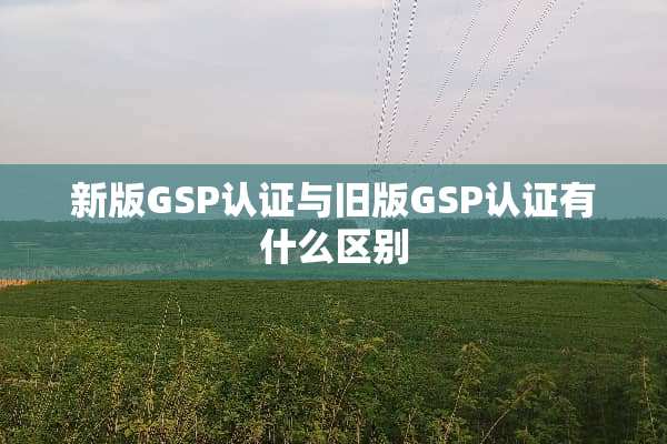 新版GSP认证与旧版GSP认证有什么区别