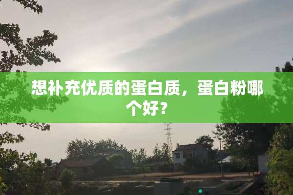 想补充优质的蛋白质，蛋**哪个好？