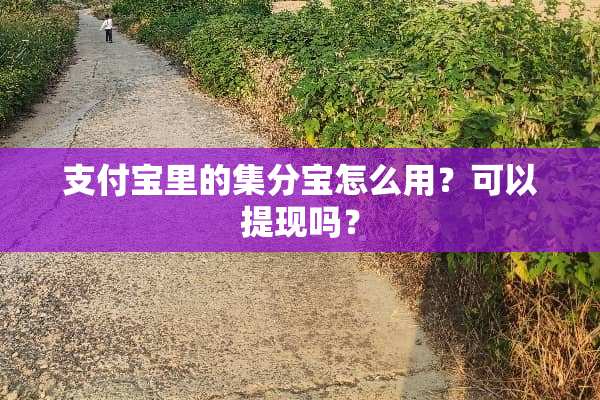 支付宝里的集分宝怎么用？可以提现吗？