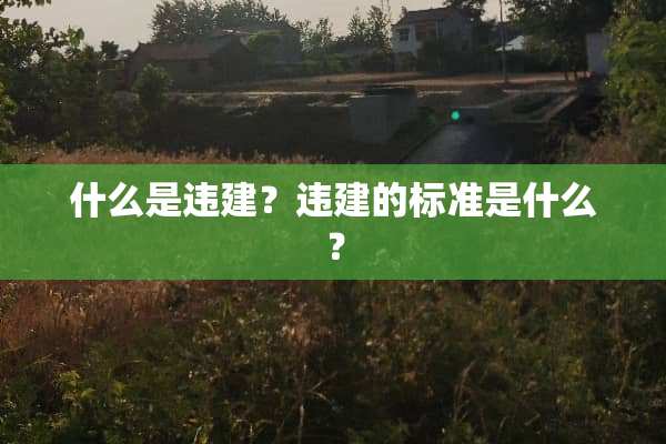 什么是违建？违建的标准是什么？