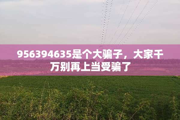 956394635是个大骗子，大家千万别再上当受骗了