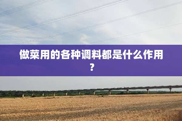 做菜用的各种调料都是什么作用？