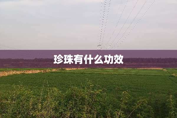 珍珠有什么功效