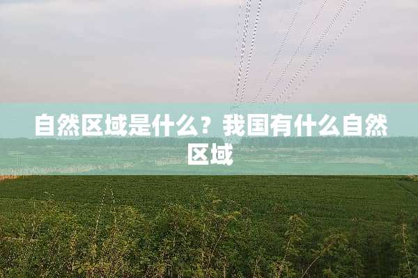自然区域是什么？我国有什么自然区域