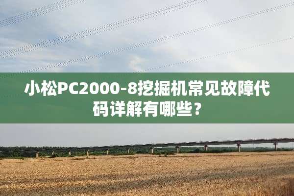 小松PC2000-8挖掘机常见故障代码详解有哪些？