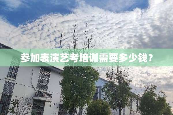 参加表演艺考培训需要多少钱？