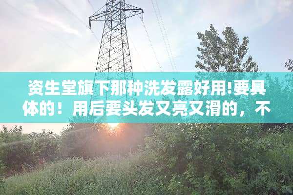 资生堂旗下那种洗发露好用!要具体的！用后要头发又亮又滑的，不要掉头发？