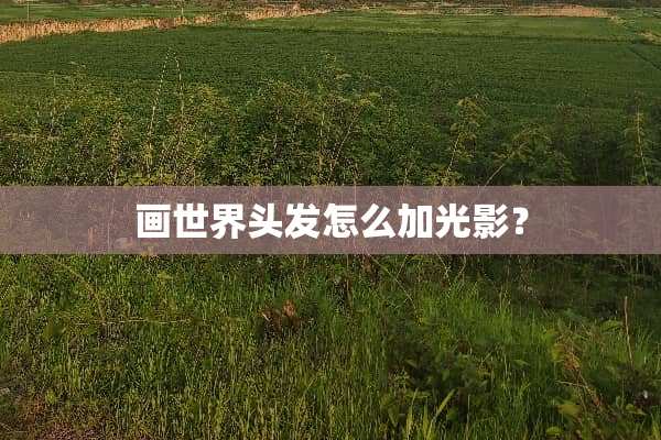 画世界头发怎么加光影？