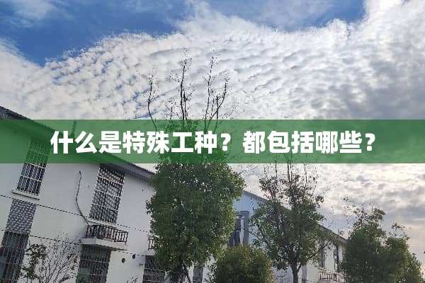 什么是特殊工种？都包括哪些？