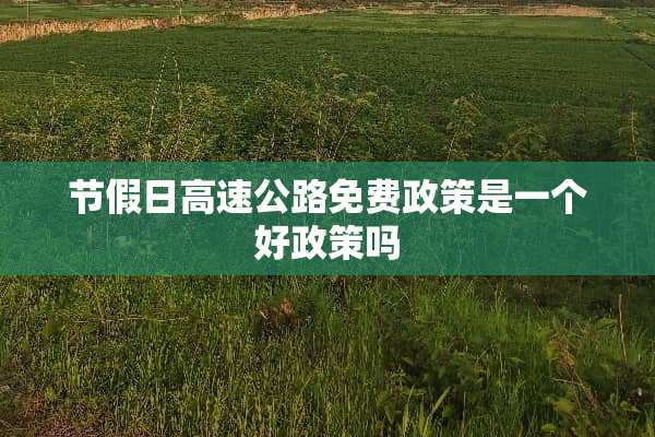 节假日高速公路免费政策是一个好政策吗
