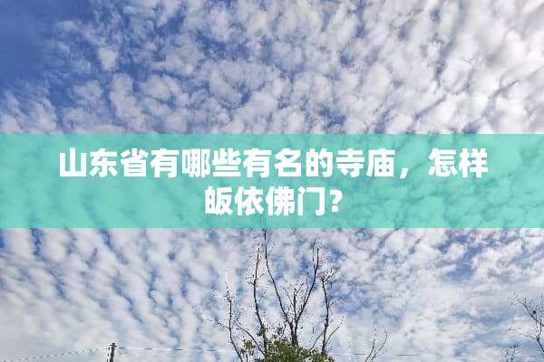 山东省有哪些有名的寺庙，怎样皈依佛门？