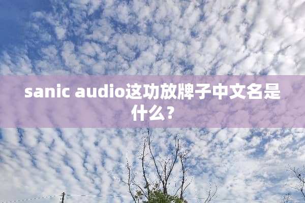 sanic audio这功放牌子中文名是什么？